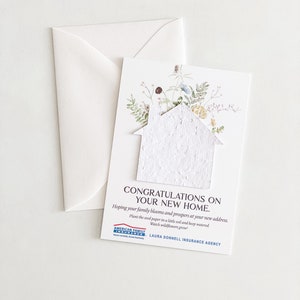 growNOTES™, Business Thank You Cards, 3.5"x5" Mailing Card and Envelope, Seed Paper, Realtor, Insurance, Custom Shape