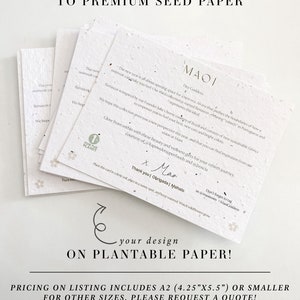 Impression personnalisée growNOTES™ sur papier semences pour entreprise Carte de remerciement pour entreprise de vente au détail