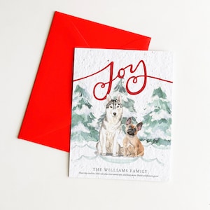 growNOTES™ Plantable Holiday Cards Personalized Seed Paper Christmas Cards Unique Flower Seeded Card Grows Wildflower For Pet Lovers