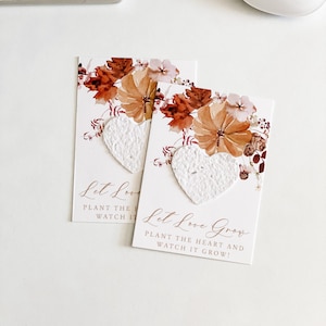 growNOTES™ Let Love Grow Plantable Seed Paper Favor Cards Grows Wildflowers Wallet Size Gifts Wedding Shower Fall Favors Pumpkins Autumn