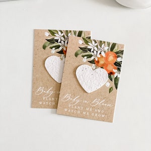 growNOTES™ Baby in Bloom, Baby Shower, Plantable Favors, For Guests, Seed Paper Cards, Wildflowers, Citrus Blossom, Wallet Size, #54
