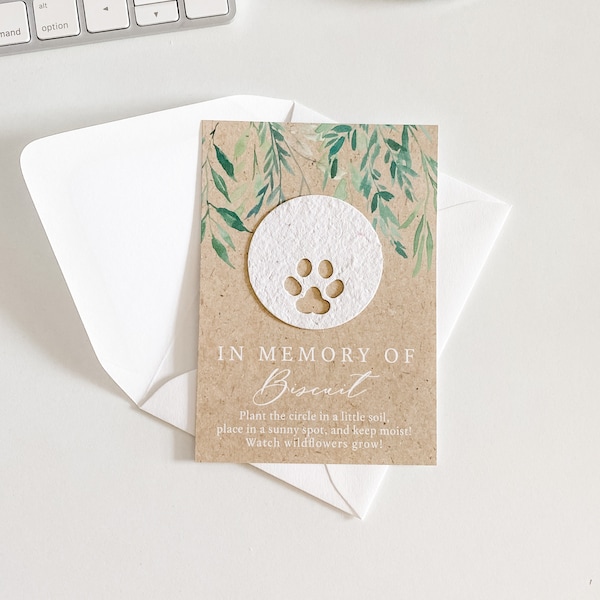 growNOTES™ Plantable Pet Memorial Card Seed Paper And Mailing Envelope Pet Sympathy Gift For Friend Cat Dog Lover Animal Loss Grief Cards