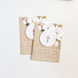 growNOTES™ Faith Plants the Seed, Baptism Favor Cards, Communion, Christening, Wallet Size, Seed Paper, Plantable Favors, Mailable