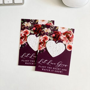 growNOTES™, Let Love Grow Plantable Favor Cards, Grows Wildflowers, Seed Paper Packet, Wallet Size Guest Gift, Wedding Shower, Berry Figs