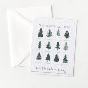 growNOTES™ Plantable Holiday Cards Personalized Seed Paper Christmas Cards Unique Flower Seeded Card Grows Wildflower Oh Christmas Tree