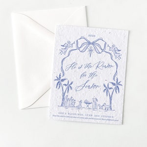 Cartes de vœux de Noël à planter pour écusson de la Nativité growNOTES™ Graines et papier de voeux pour semencier Carte de graines unique personnalisée faisant pousser des fleurs sauvages