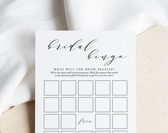 Bridal Bingo Game, Bridal Shower Printable, Bridal Shower, Bingo Game Template, Instant Download, Editable, DIY