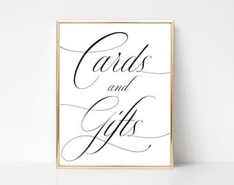 Cards and Gifts Sign Printable Wedding Sign, Instant Download