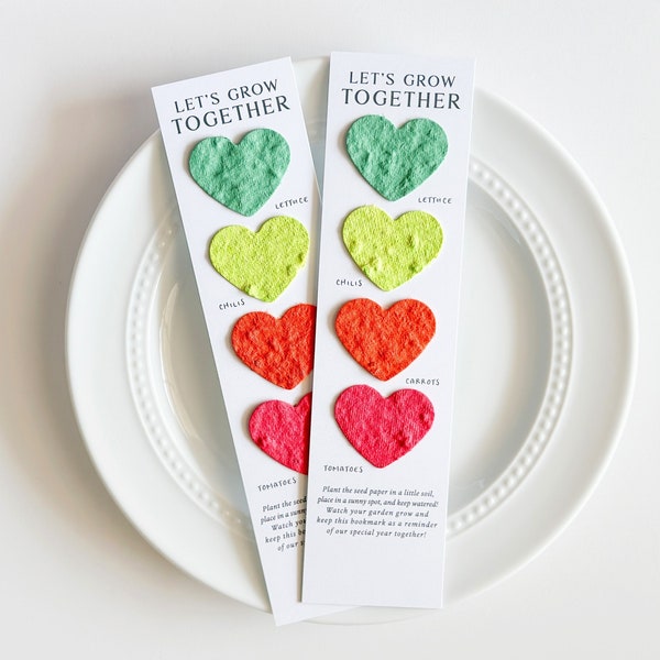growNOTES™ Let's Grow Together Garden Bookmarks, Seed Paper, Vegetables, Teacher Gift, Craft Gift for Students, Kids, Plantable, Summer Gift