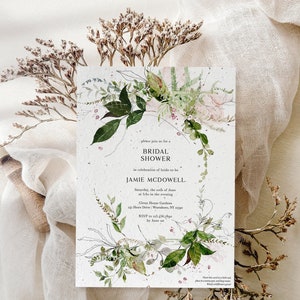 GrowNOTES™ Invitation à planter pour une douche nuptiale botanique Invitation pour mariage avec graines de fleurs sauvages, papier d'invitation pour le brunch, 4 invitations
