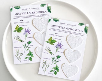 growNOTES™ Grow-A-Garden Mini Wellness Garden, Lavender, Chamomile, Basil, Peppermint, Chives, Herbs, Seed Paper Craft Gift for Kids, 10 CT