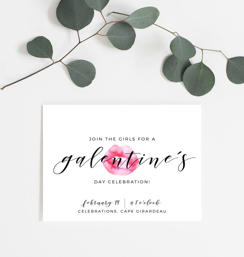 Galentine's Day Party Invitation, Valentine's Day, E-vite, Facebook Event Photo, Templett, DIY, Instant Download image 2