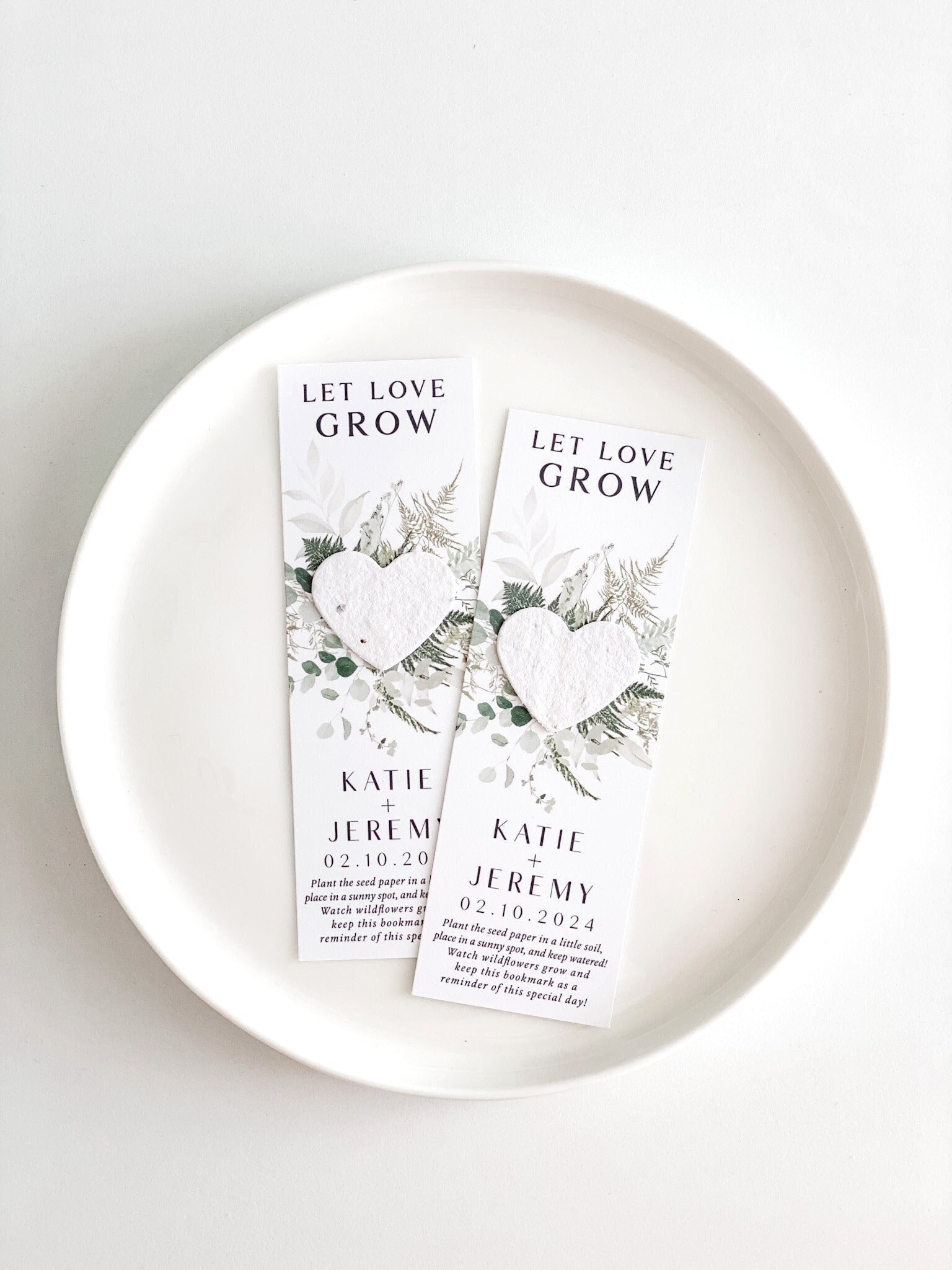 growNOTES Bookmark Favor with Plantable Seeds, Wedding, Bridal, Baby Shower, Botanical Wildflowers + Keepsake, Eucalyptus
