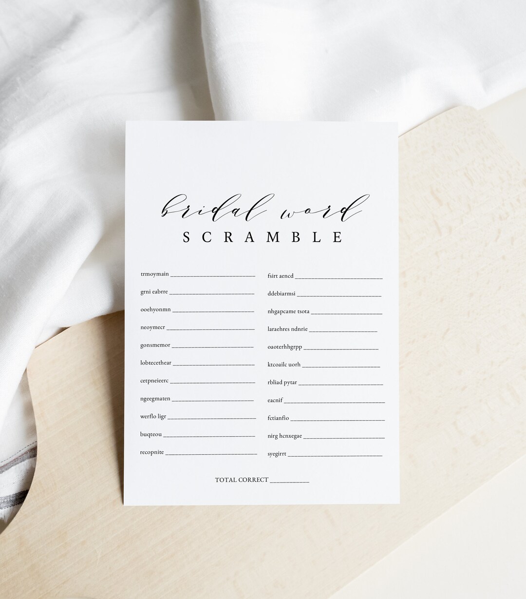 Bridal Shower Scramble Game, Bridal Shower Games Printable, Bridal ...
