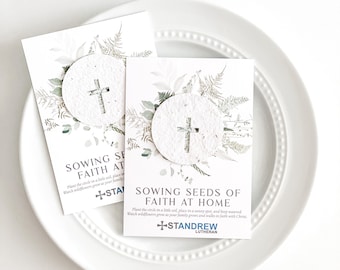 growNOTES™ Sowing Seeds of Faith Cards, Church Cards, Handouts, Christening, First Holy Communion, 3.5x5 Size, Seed Paper, Plantable Favors