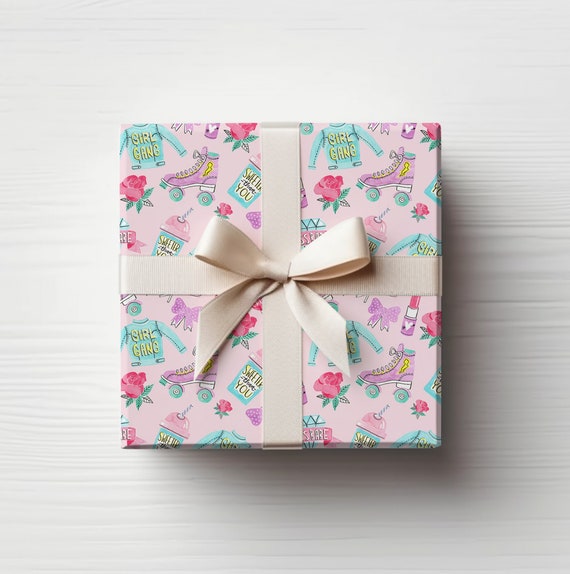 Drifting Blossoms Floral Gift Wrap Roll 5 ft x 30 in (8 Count)