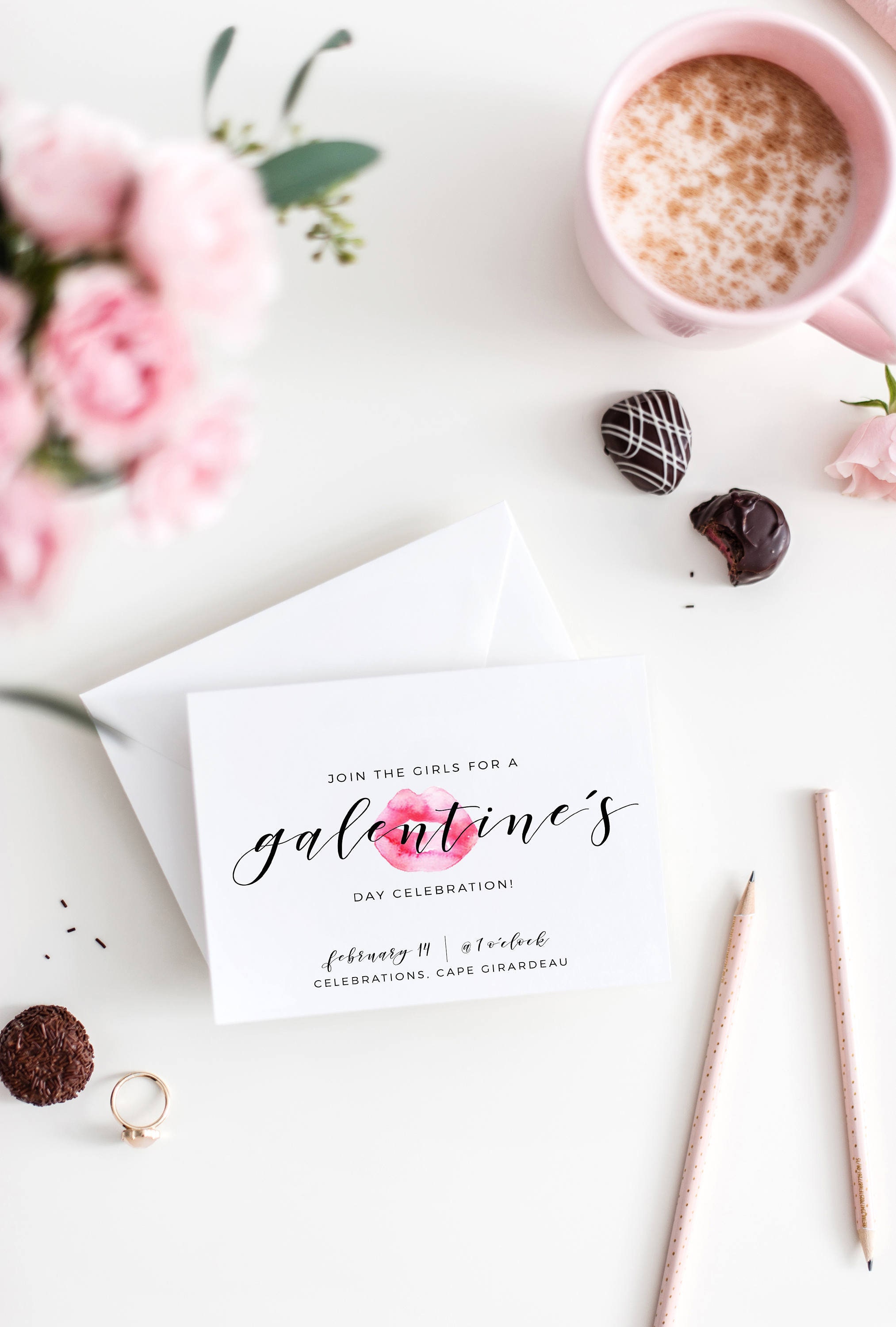 Galentine's Valentine's Day Brunch Party - Pink Peppermint Design