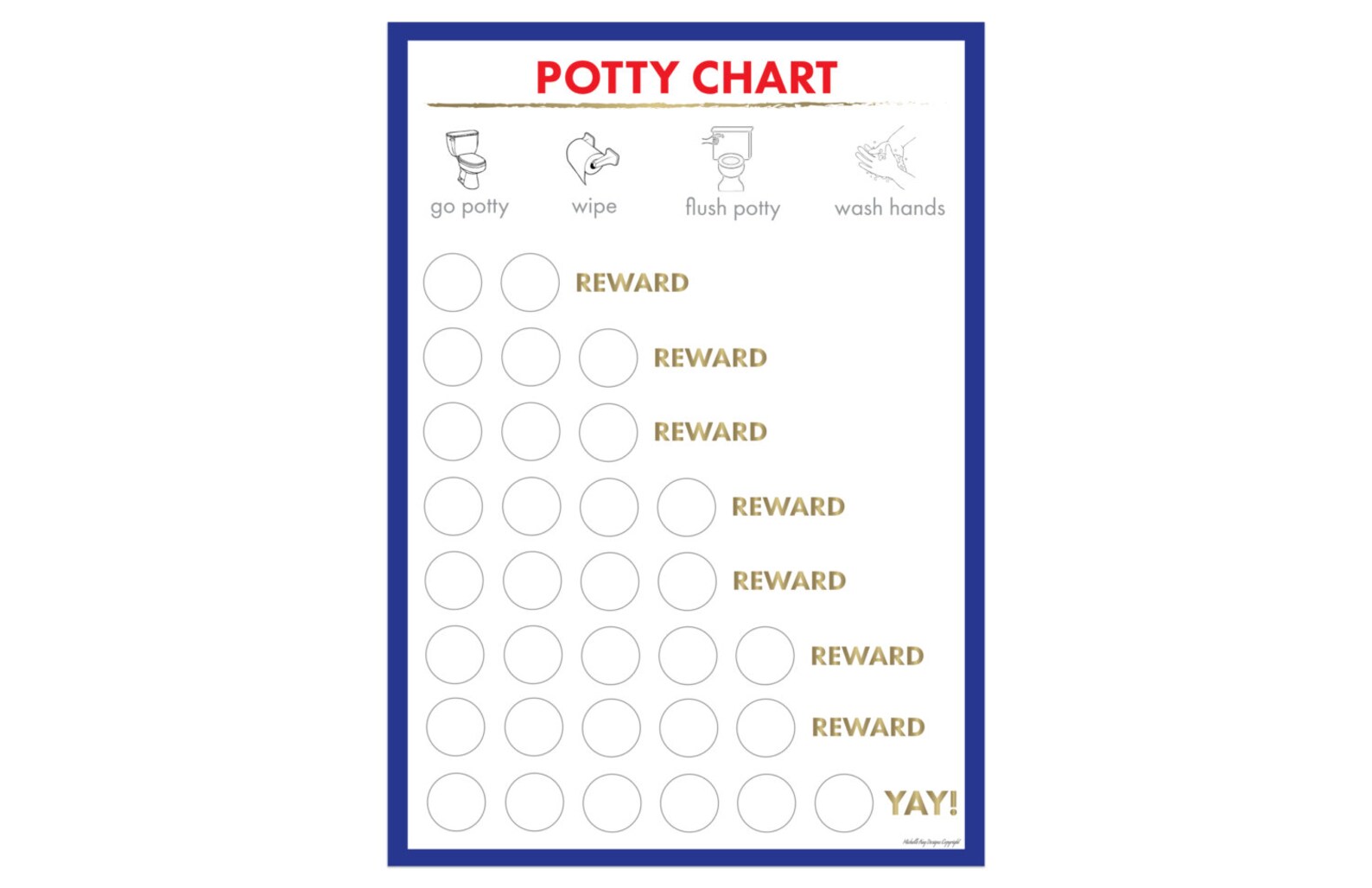 Boy's Potty Chart Red/blue Etsy