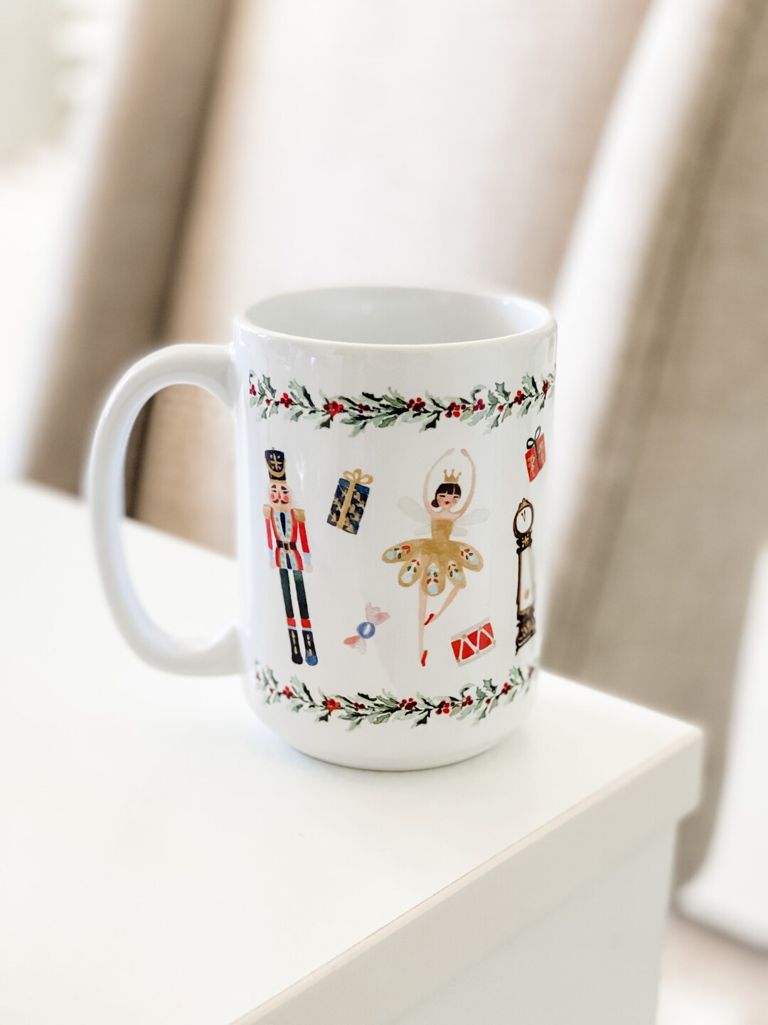 Nutcracker Coffee Mug 15oz Hand Painted Artwork Christmas Etsy