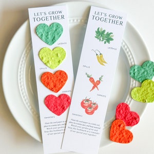 growNOTES™ Let's Grow Together Garden Bookmarks, Seed Paper, Vegetables, Teacher Gift, Students, Kids, Gardeners, Plantable, Summer Gift image 2