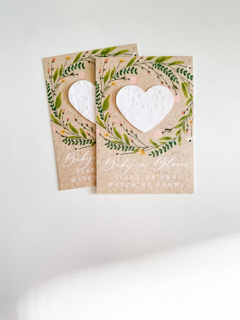 Grownotes™ Baby in Bloom Favor Cards Seed Paper Cards Pink Etsy