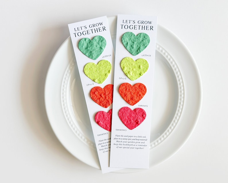 growNOTES™ Let's Grow Together Garden Bookmarks, Seed Paper, Vegetables, Teacher Gift, Students, Kids, Gardeners, Plantable, Summer Gift image 1