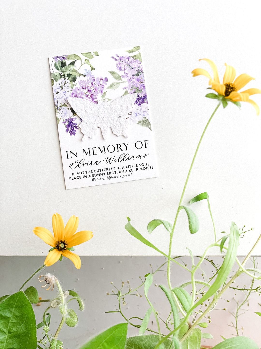 Personalized Seed Paper Heart Funeral Favors: Wildflower Seeds Memorial Favours - Canada - View #10