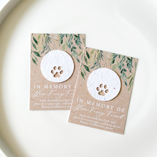 growNOTES™ Plantable Pet Memorial Card Seed Paper Pet Sympathy Gift For Friend Cat Lover Dog Lover Animal Loss Grief Cards