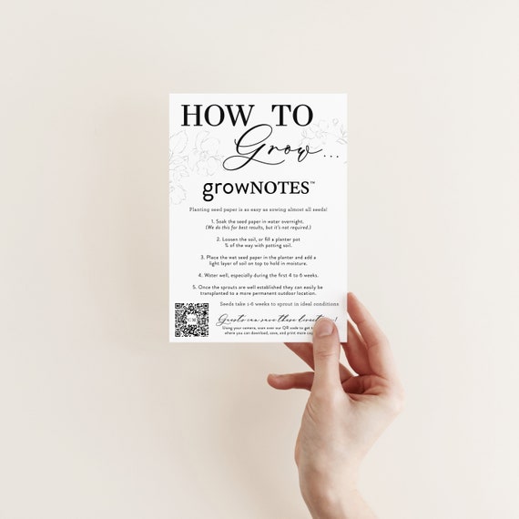 Grownotes QUICK SHIP Baby in Bloom Plantable Favor Cards Grows