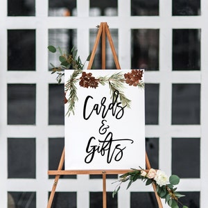 Winter Evergreen Sign Template, Modern Calligraphy, DIY, Templett, Instant Download