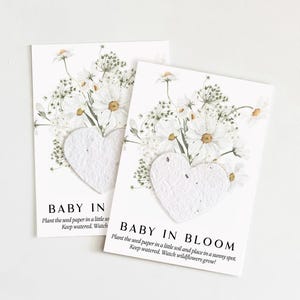 growNOTES™ Baby in Bloom Plantable Favor Cards, Grows Wildflowers, Baby Shower, Wallet Size Gift For Guests, Seed Packet, Daisy, Daisies