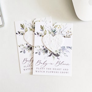 growNOTES™ Baby in Bloom Favor Cards, Baby Shower, Plantable Favors, For Guests, Seed Paper Cards, Eucalyptus Wreath, Wallet Size, #50