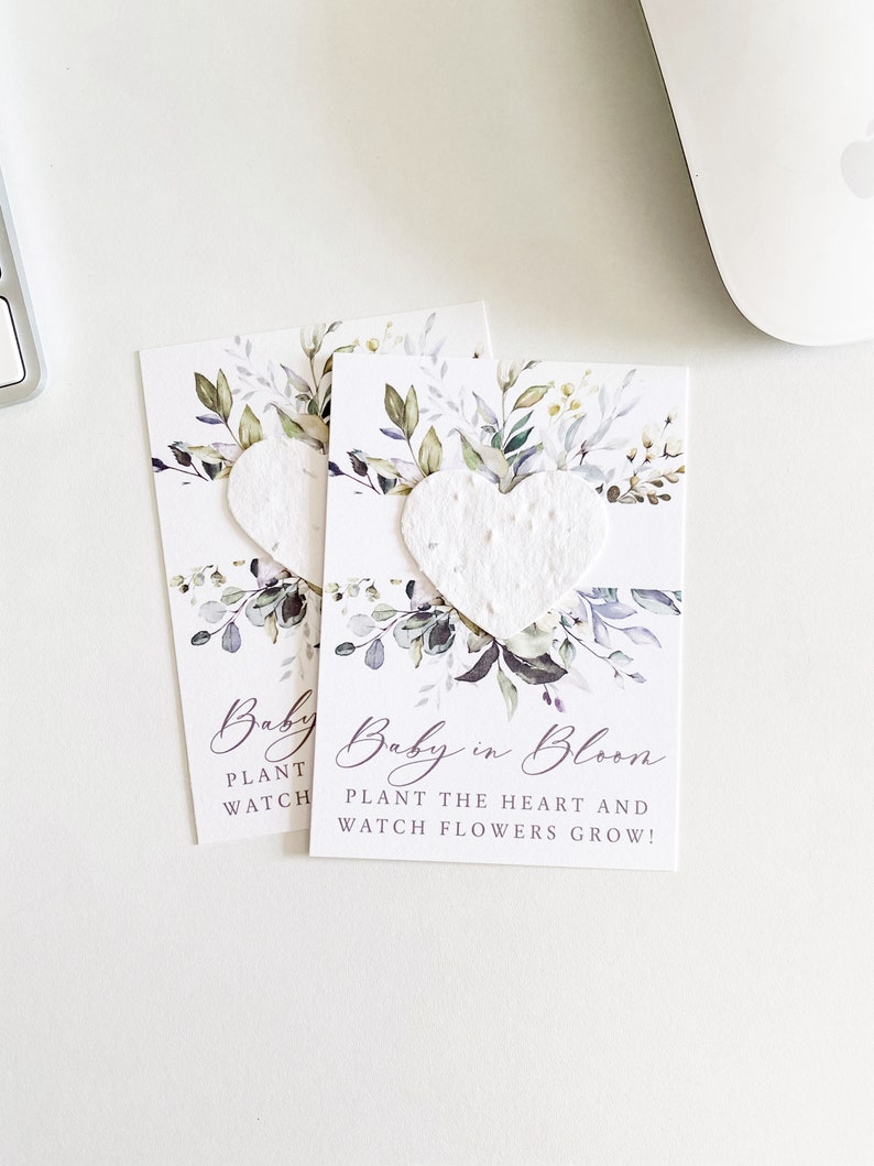 Grownotes™ Baby in Bloom Favor Cards Seed Paper Cards Etsy