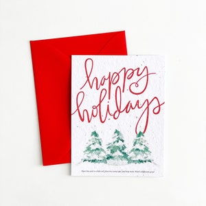 growNOTES™ Plantable Holiday Cards Personalized Seed Paper Christmas Cards Unique Flower Seeded Card Grows Wildflower Happy Holidays