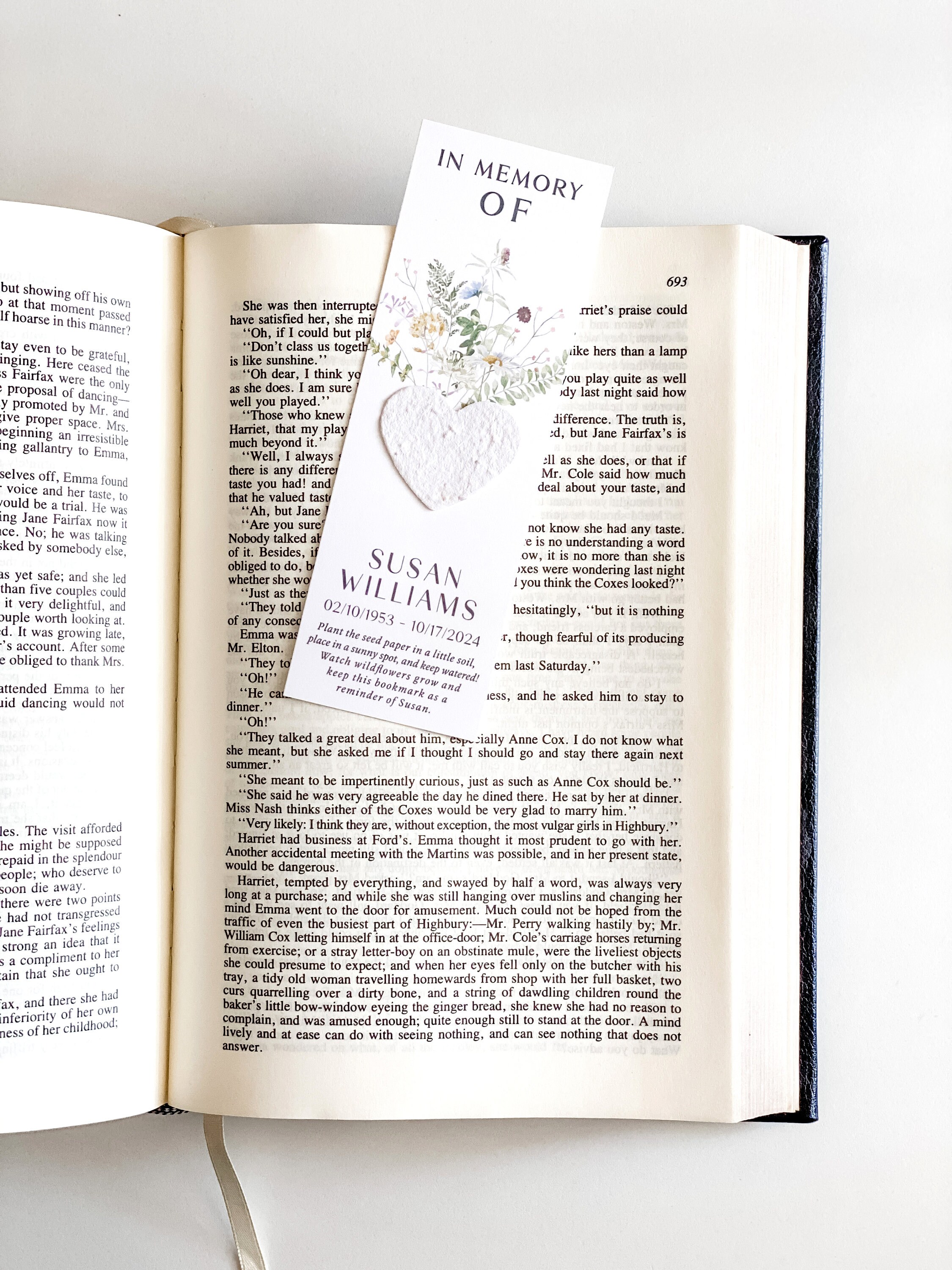 In Memory Note Paper Memorial Bookmarks Plantable Seed Paper for Funeral Custom in Memory of ...