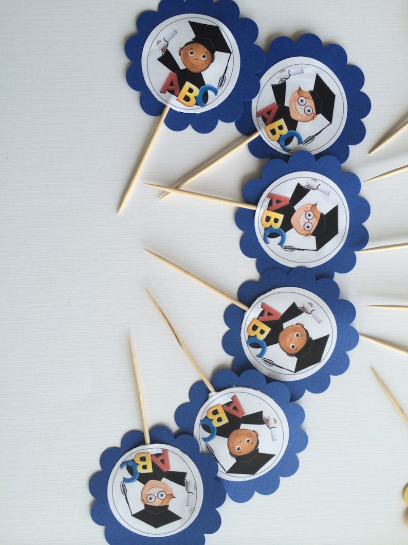 graduation cupcake toppers kindergarten preschool cupcake
