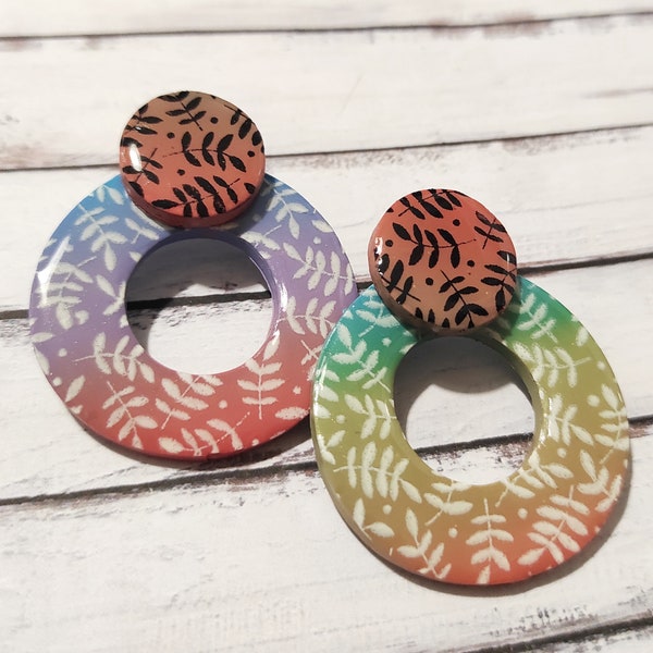 Handmade polymerclay/resin earrings.