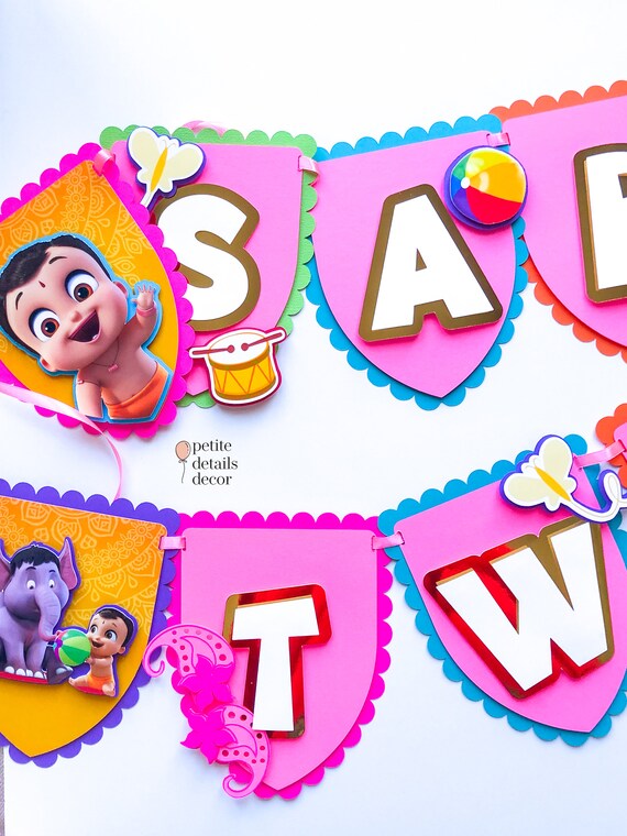 Mighty Little Bheem Cake Topper Banner Baby Bheem Chota Etsy