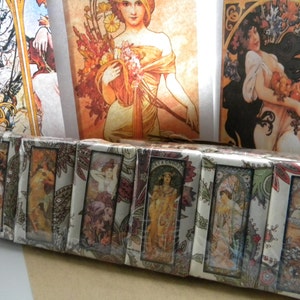 Patchouli Soap gift set of 6 Alphonse Mucha Art theme soap / patchouli blend soaps