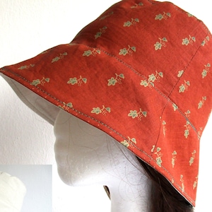 Reversible Cotton Bucket Hat: Summer Beach Brim, 7 Sizes (PDF Pattern)