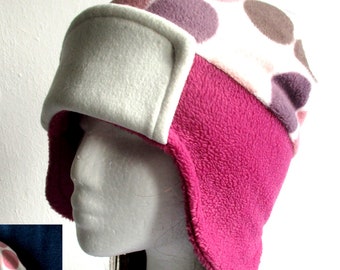Fleece Winter Beanie Sewing Pattern: Earflap Hat, 10 Sizes (PDF Pattern)