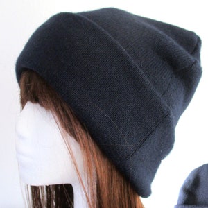 Winter Jersey Knit Beanie Sewing Pattern: Fold-Up Cuff, 8 Sizes (PDF Pattern)