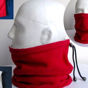 Reversible Fleece Tube Scarf: Adjustable Neck Warmer Sewing Pattern (PDF)