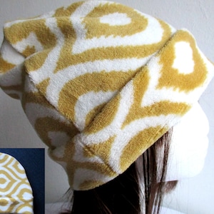 Fleece Slouchy Hat Sewing Pattern: Chemo Cap with Sewn Cuff (PDF Pattern)