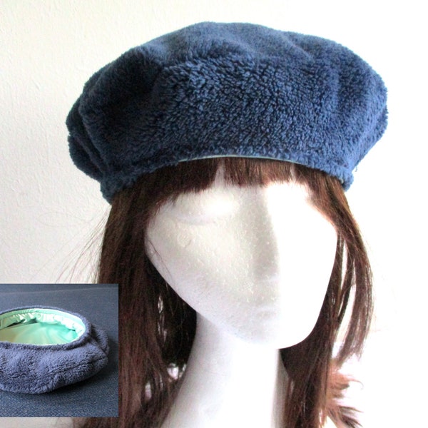 winter lined french style minky fleece beret/ hat sewing pattern pdf, 6 sizes, for woman and girl