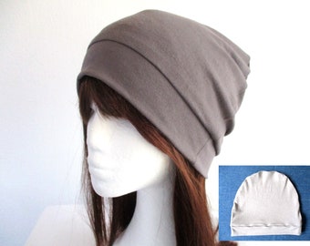 Chimio estivale 1 couche avec revers en jersey léger, bonnet/ bonnet/ bonnet, patron de couture pdf, 8 tailles, pour femme fille enfant homme