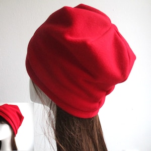winter jersey lined chemo fleece cuff beanie/ hat/ cap sewing pattern pdf, 6 sizes, for woman girl kid man