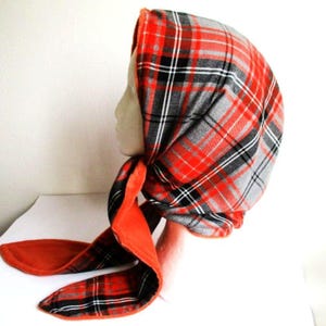 Reversible Plaid Head Scarf Sewing Pattern with Long Straps (PDF)
