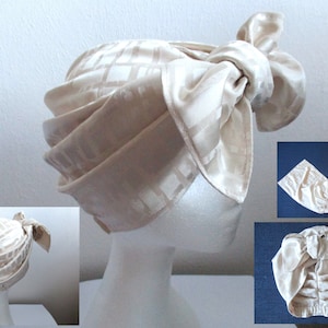 Silk Turban Sewing Pattern: Tie-Up Straps, Elastic Back (PDF)