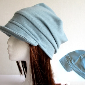 sun summer chemo 1 layer jersey visor/ brim beanie/ hat/ cap sewing pattern pdf, 6 sizes, for woman girl